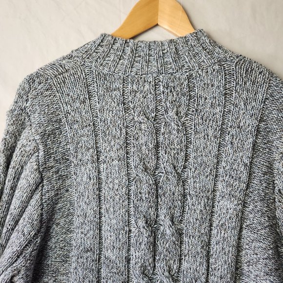 Relativity Womens Blue Black Cable Knit Cotton Half Zip Pullover Sweater Size 3X - Picture 3 of 11